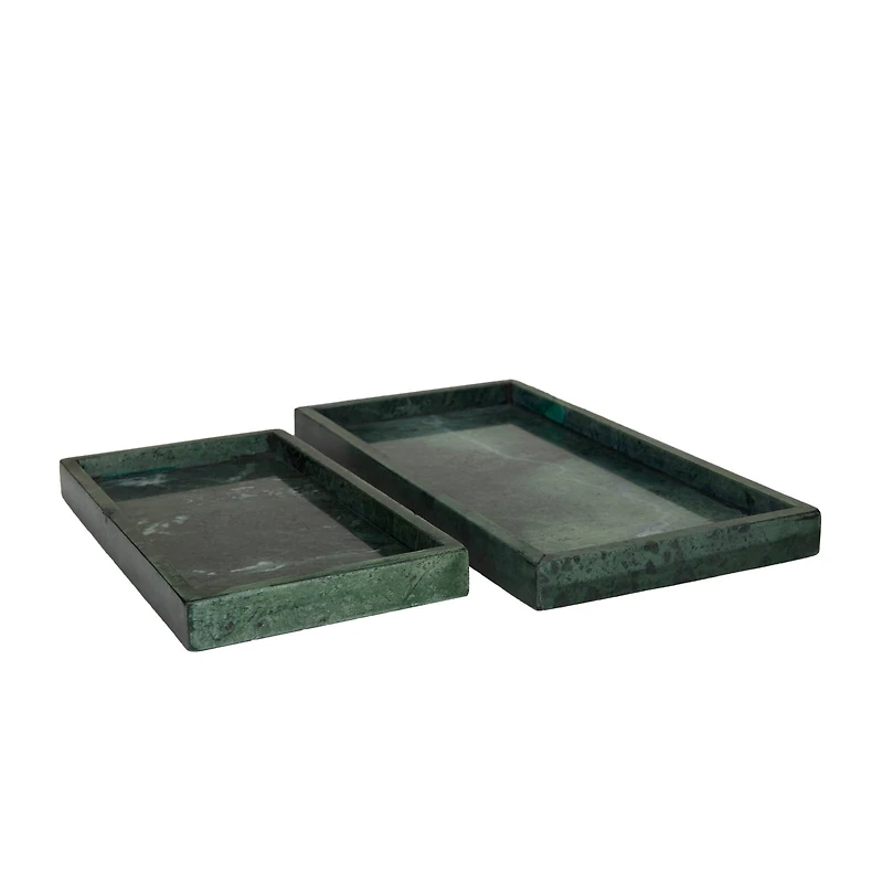 CosmoLiving by Cosmopolitan Green Marble Tray Set