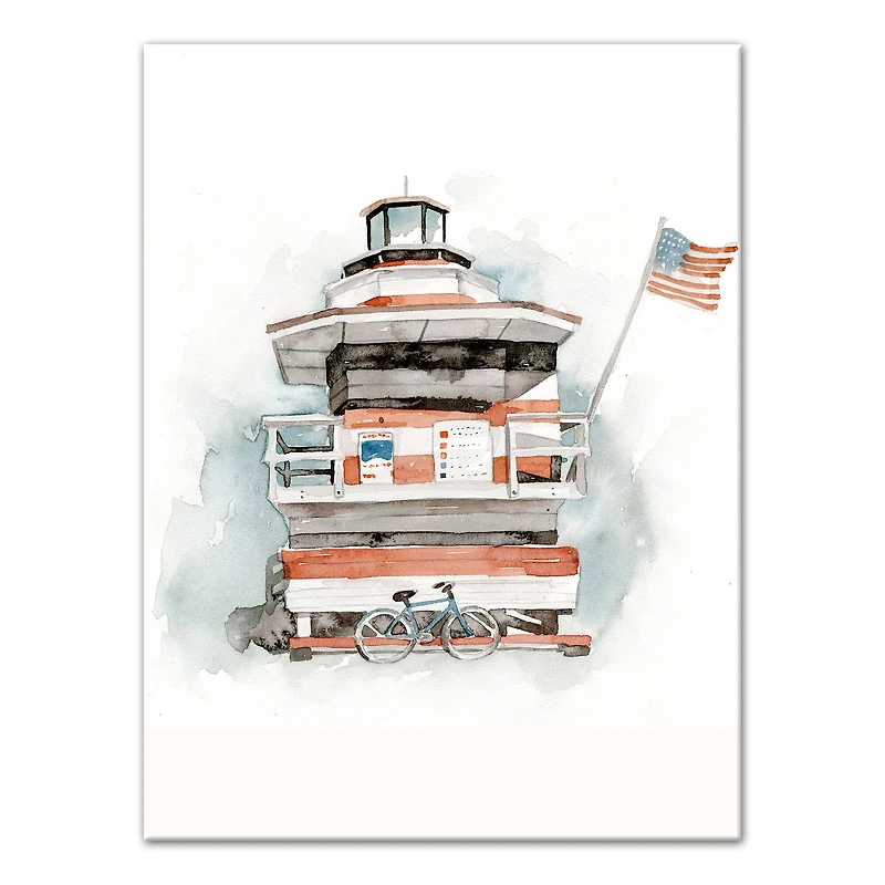 Life Guard Station 12" x 16" Canvas Wall Art