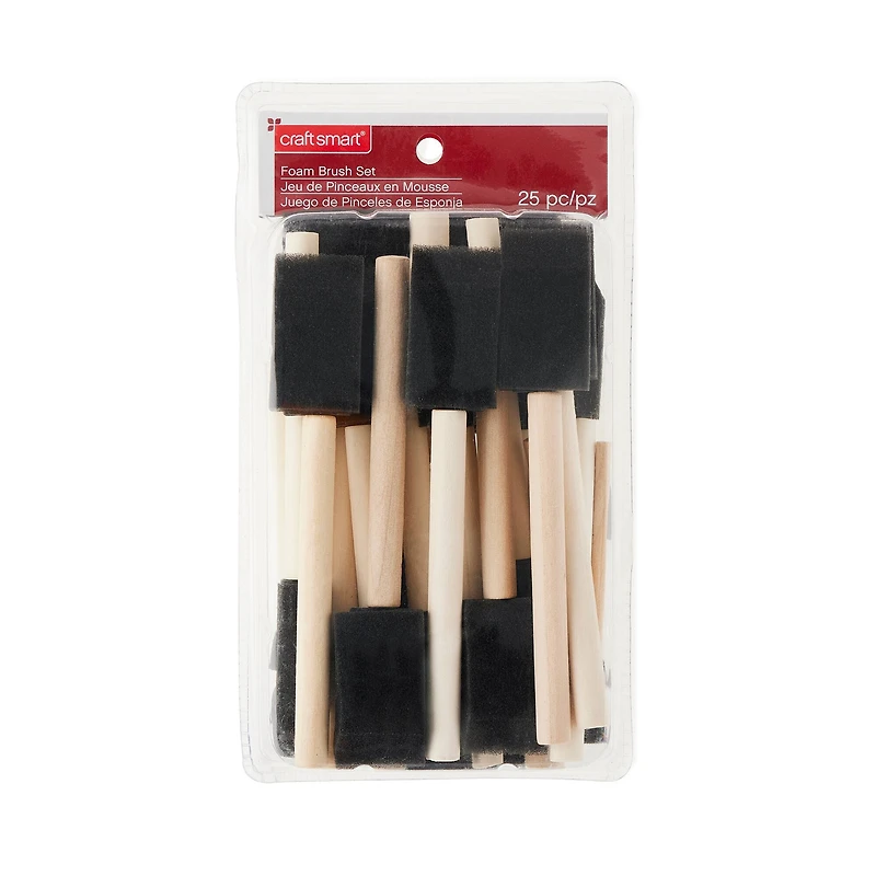 12 Packs: 25 ct. (300 total) Foam Brush Variety Set by Craft Smart®