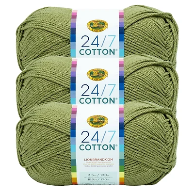 3 Pack Lion Brand® 24/7 Cotton® Yarn