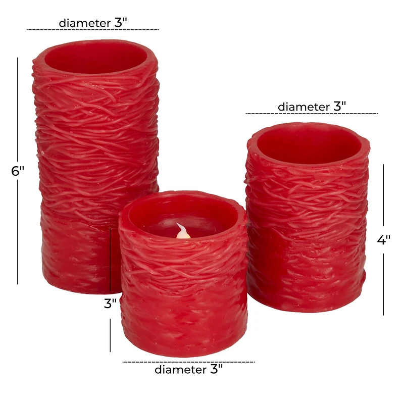 Red Coastal Flameless Candle Set
