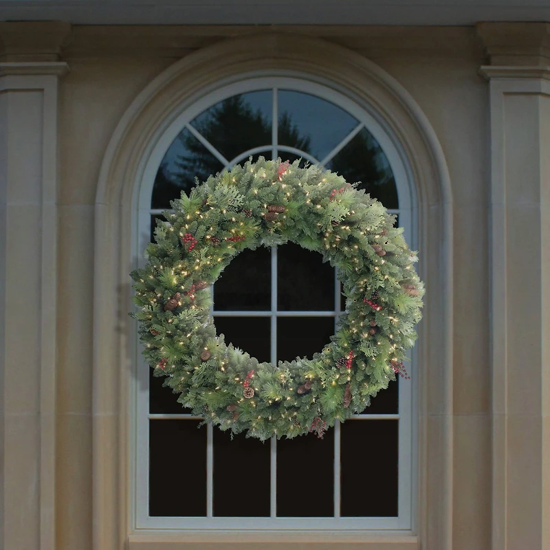 6ft. Pre-Lit LED Rocky Mountain Spruce Wreath