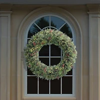 6ft. Pre-Lit LED Rocky Mountain Spruce Wreath