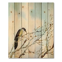 Designart - Bird On Old Bare Tree With Blue Cloudy Sky