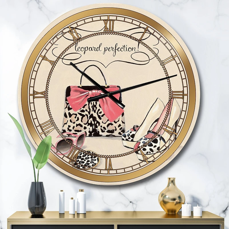 Designart Glam Fashion Handbags II Wall Clock