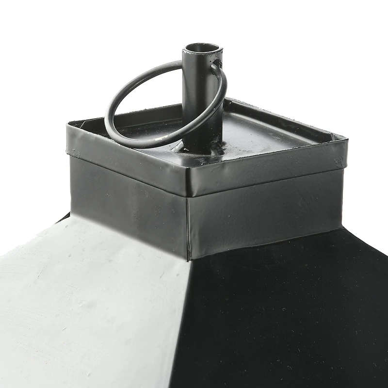 16" Black Halloween Ghost Lantern