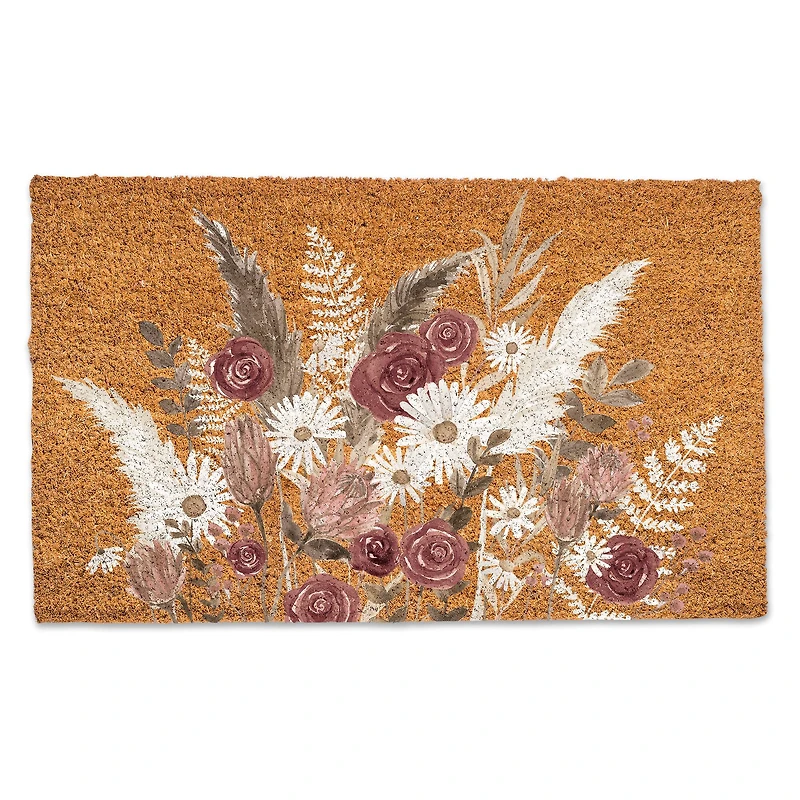 Mauve & Beige Boho Flowers Doormat