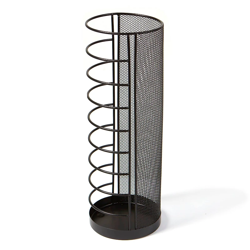 Mind Reader Black Round Wire Basket Umbrella Stand