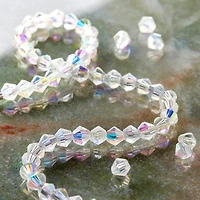 Crystal Faceted Glass Bicone Beads, 4mm by Bead Landing™