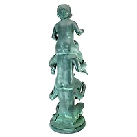Design Toscano Medium Child's Play Stacked Children Spitting Cast Bronze Statue