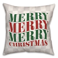 Merry Merry Merry Check 18" x 18" Spun Poly Pillow
