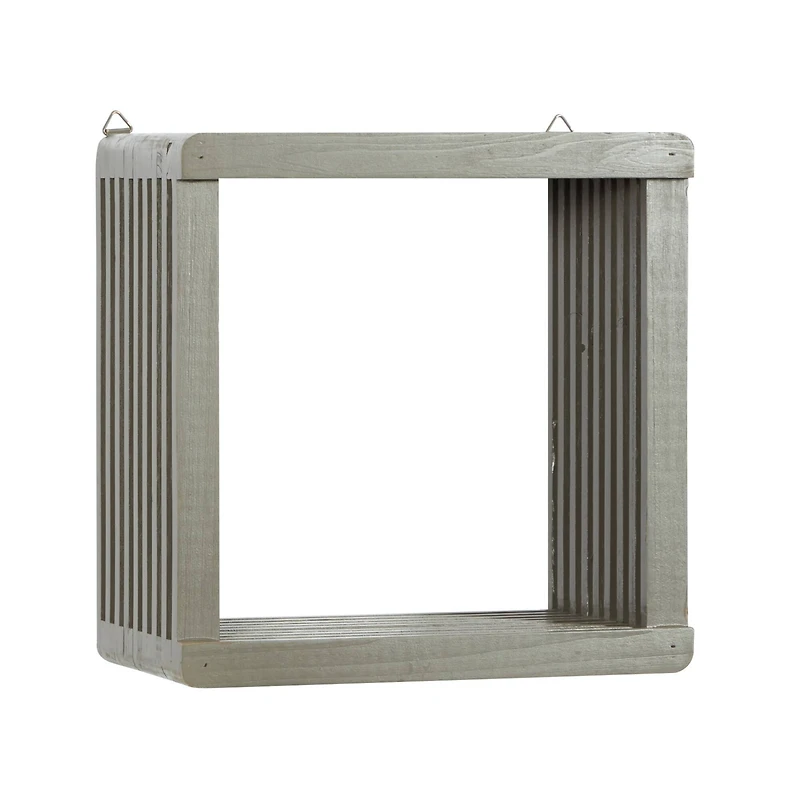 Gray Wood Contemporary Wall Shelf