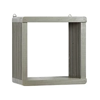 Gray Wood Contemporary Wall Shelf