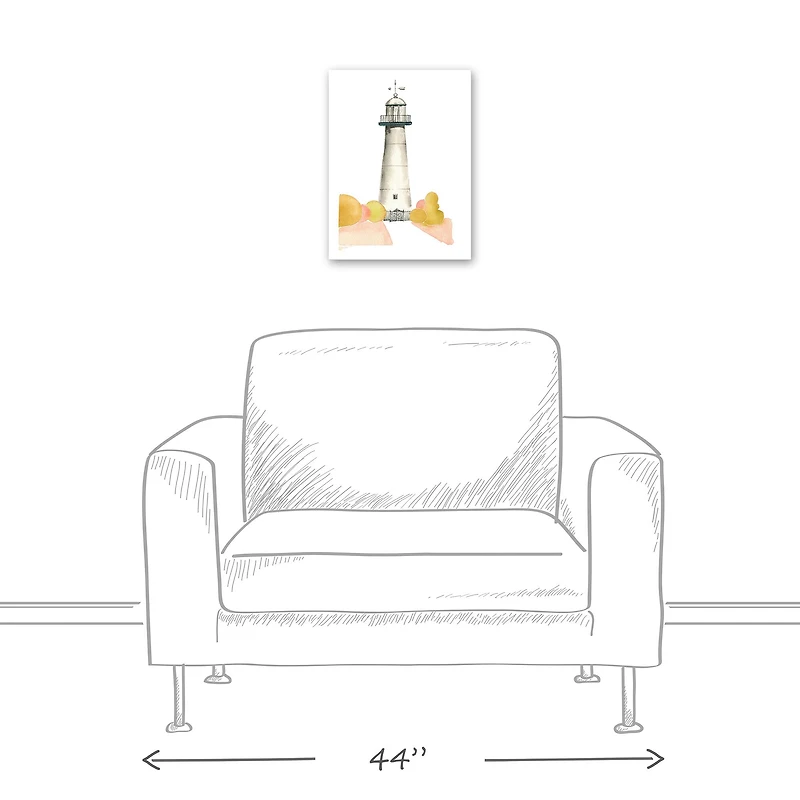 Lighthouse At Dusk 12" x 16" Canvas Wall Art