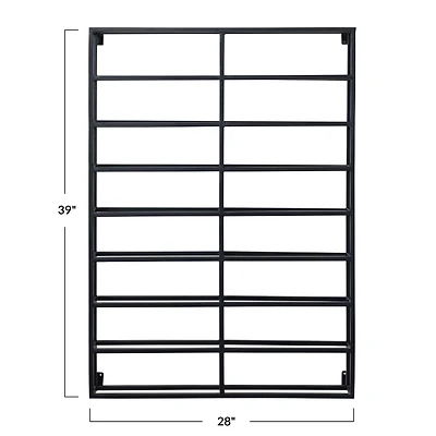 Hello Honey® 39" Black Metal Wall Mount Wine Rack