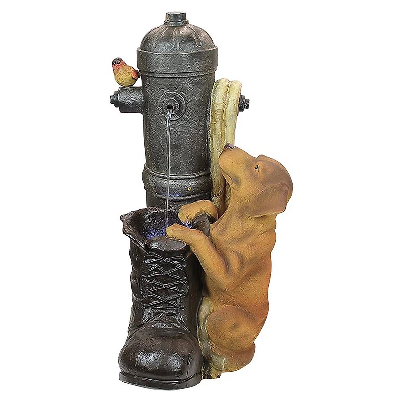 Design Toscano Fire Hydrant Pooch Sculptural Fountain
