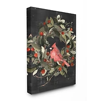 Stupell Industries Red Cardinal In Wreath Design Canvas Wall Art