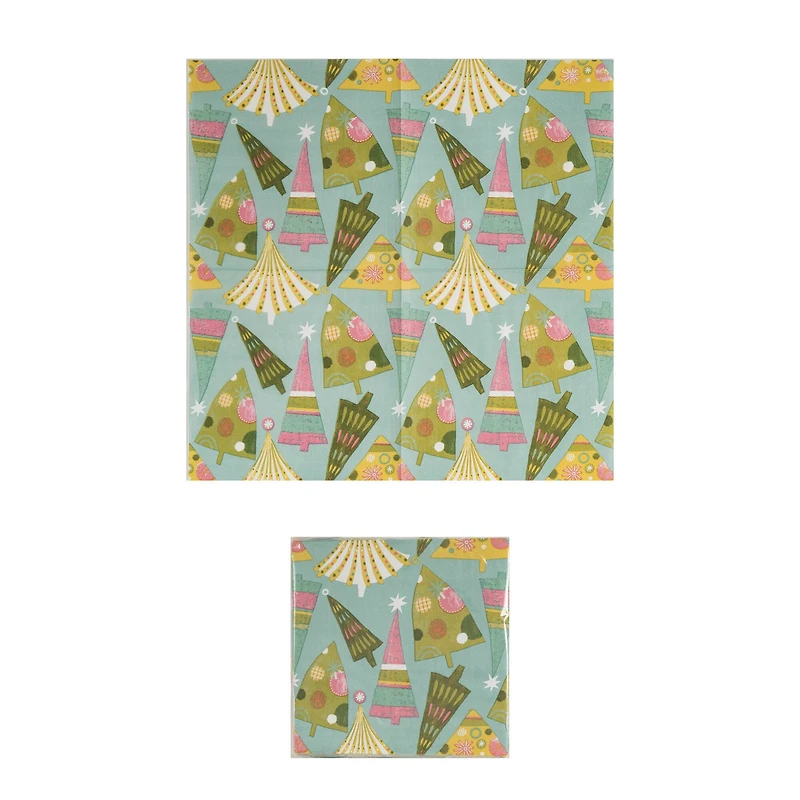 Hello Honey® 6.5" Festive Christmas Tree Square Paper Napkins, 50ct.