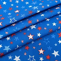 SINGER Red, White & Blue Scattered Stars Cotton Fabric