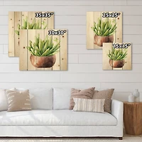 Designart - Succulent Flower In Terracotta Pot I