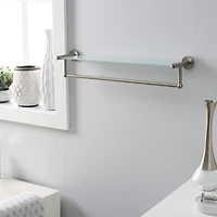 Organize It All Satin Nickel Glass Shelf & Towel Bar 