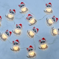 18ct. Warm White LED Gray Cat String Lights on Silver Wire by Ashland®