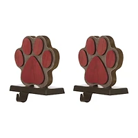 Glitzhome® Paw Print Christmas Stocking Holder Set