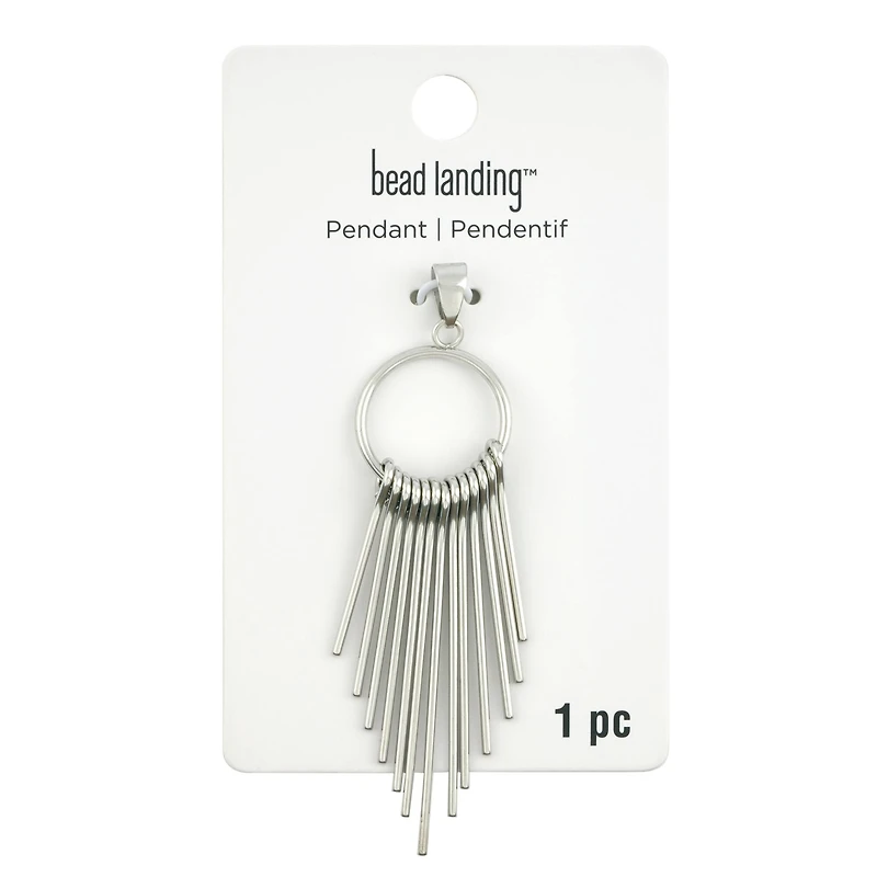 Rhodium Metal Tassel Pendant by Bead Landing™