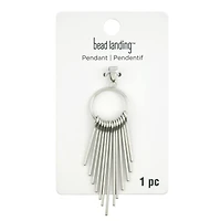 Rhodium Metal Tassel Pendant by Bead Landing™
