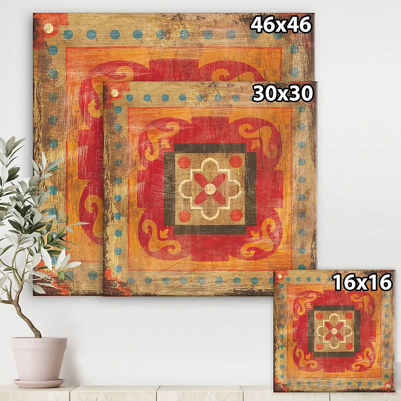 Designart - Moroccan Orange Tiles Collage II