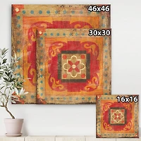 Designart - Moroccan Orange Tiles Collage II