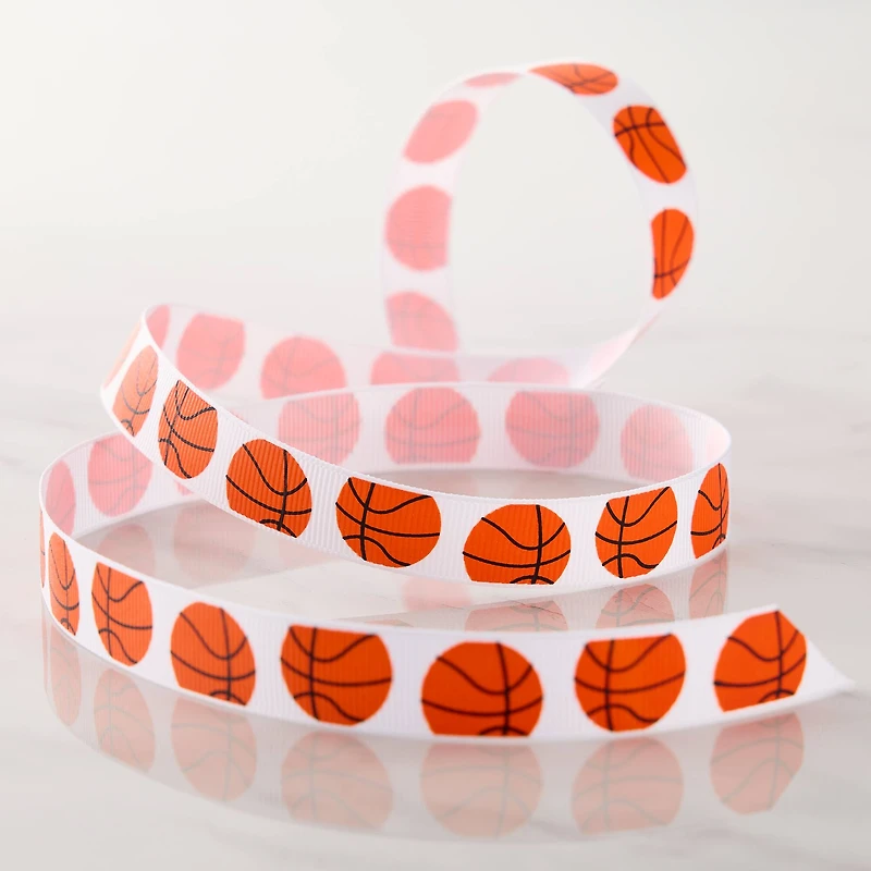 5/8'' x 7yd. Basketball Ribbon by Celebrate It® Classic