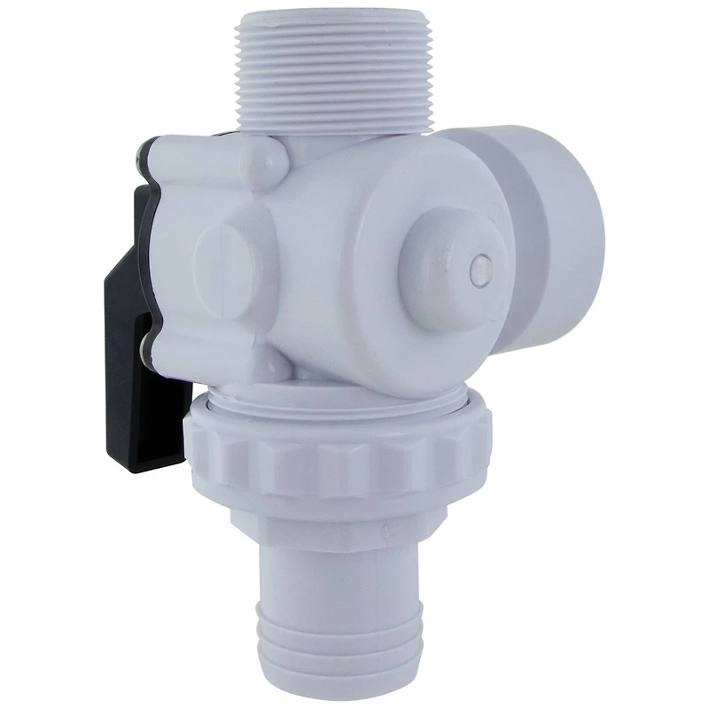 Swim Central 6.25" White HydroTools Swimming Pool & Spa Standard Left Outlet 3-Way Ball Valve