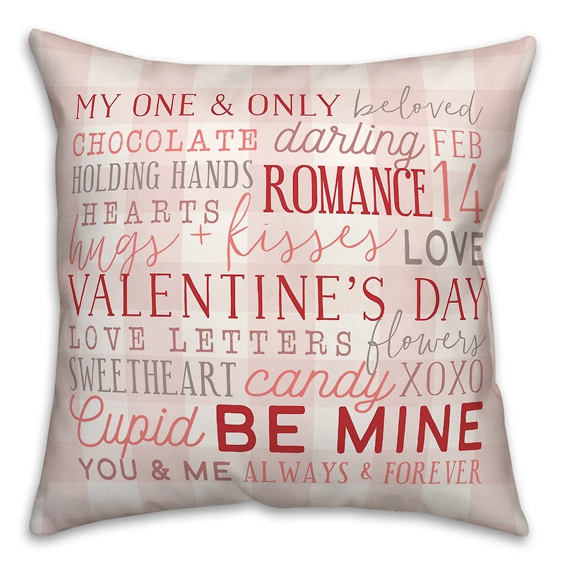Valentine's Day Words Throw Pillow