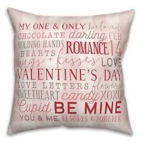 Valentine's Day Words Throw Pillow