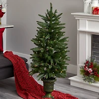 4ft. Pre-Lit Artificial Christmas Tree, Clear LED Lights