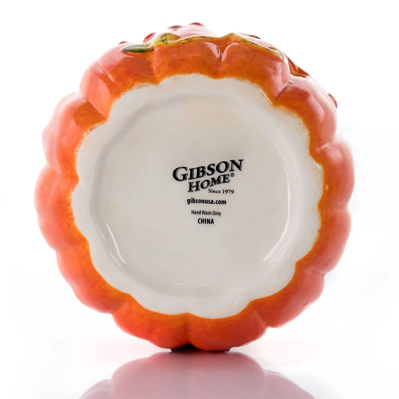 Gibson Home® Orange Stoneware Pumpkin Cookie Jar with Lid