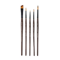 Golden Synthetic Acrylic 5 Piece Round & Angle Shader Brush Set by Artist's Loft™