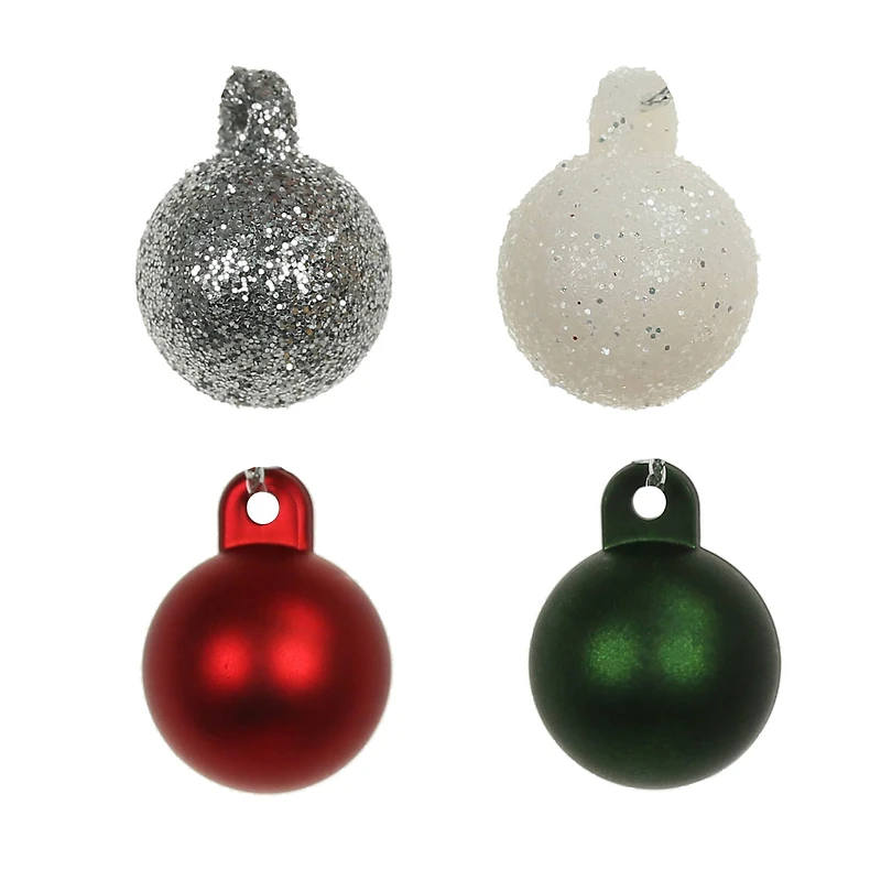 Mini 15mm Red, Green, Silver & White Ball Ornaments, 16ct. by Ashland®