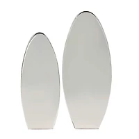 The Novogratz Silver Stainless Steel Vase with a Sleek Mirror Finish Set