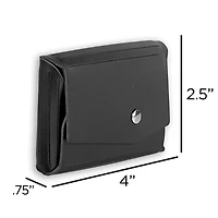 JAM Paper Italian Leather Business Card Holder Case with Angular Flap