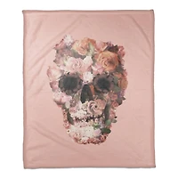 Flower Skull Fleece Throw