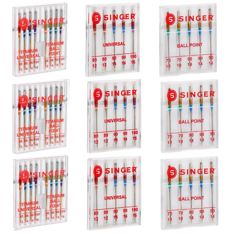 SINGER® Titanium & Standard Universal & Ball Point Sewing Machine Needles, 54ct.