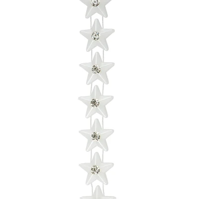 15mm White Plastic & Glass Pearl Star Bead Garland, 5yd. by Bead Landing™