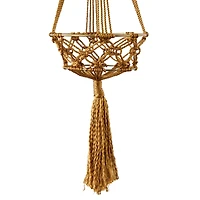 29" Brown Fabric Handmade Hanging Macrame Wall Planter