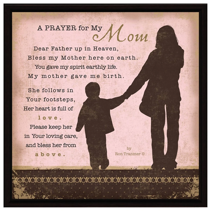 A Prayer For My Mom Wood Plaque In Black Frame