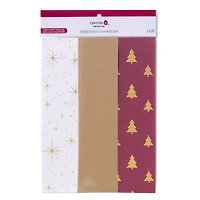 Burgundy & Gold Stars & Trees Tissue Paper, 24ct. by Celebrate It™