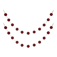 Glitzhome® 6ft. Red & Black Plaid Fabric Garland, 2ct.