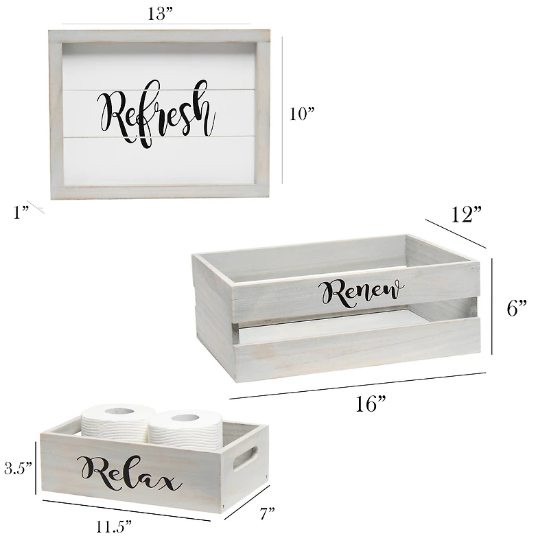 Elegant Designs Gray Wash Towel Holder