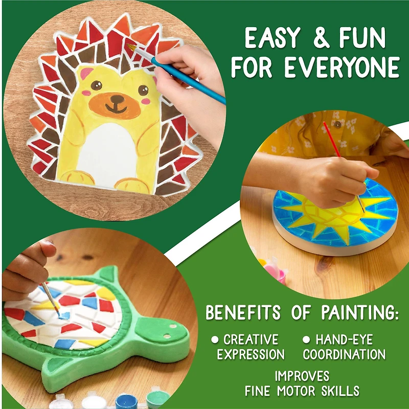 Creative Roots® Paint Your Own Stepping Stones Multipack with Turtle, Hedgehog & Sun Stepping Stones